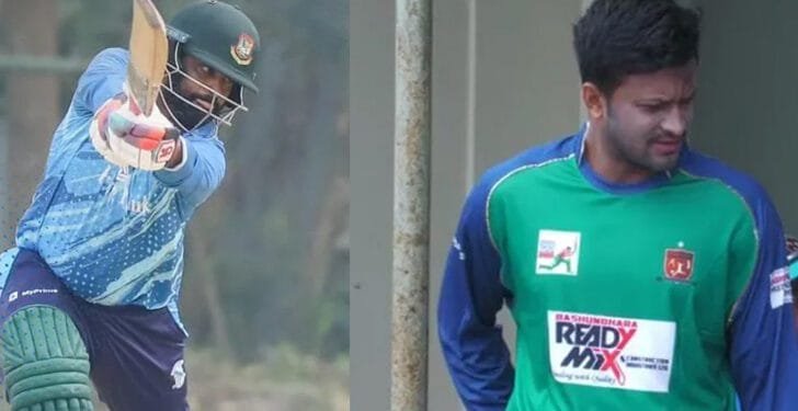 তামিমের ফিফটির দিনে রান পেলেন না সাকিব