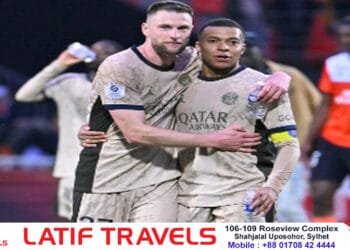 জোড়া গোলে এমবাপের ইতিহাস গড়ার রাতে পিএসজির বড় জয়