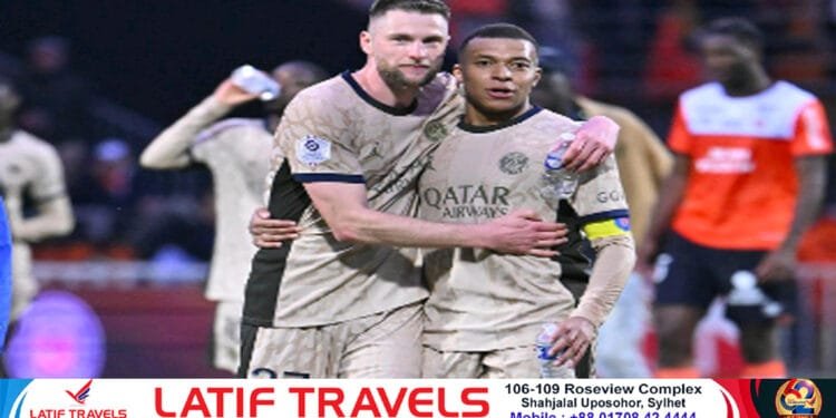 জোড়া গোলে এমবাপের ইতিহাস গড়ার রাতে পিএসজির বড় জয়