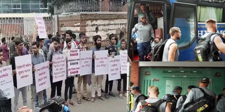 মিরপুরে ভেতরে দক্ষিণ আফ্রিকা, বাইরে বিক্ষোভ, সাকিব বললেন- কোথায় যাব জানি না