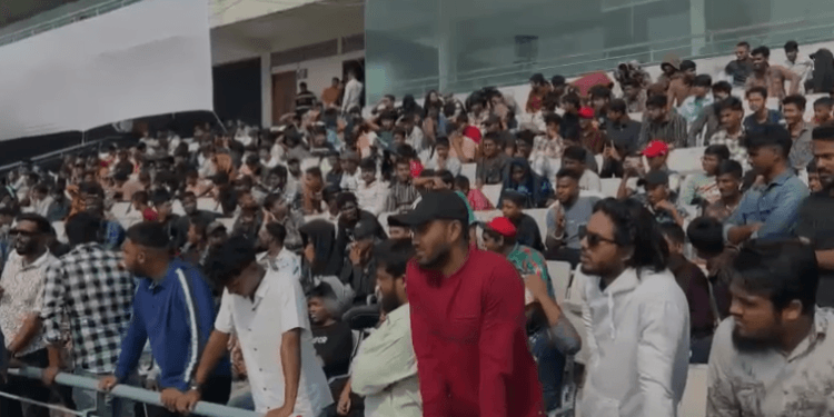 জাতীয় লিগে সিলেটকে সমর্থন জানাতে গ্যালারিতে সমর্থকদের ভীড়