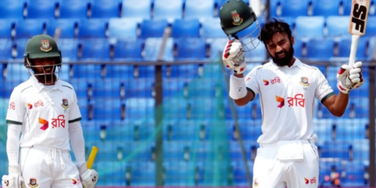 সাদমানের সেঞ্চুরির পর লিড নিলো বাংলাদেশ